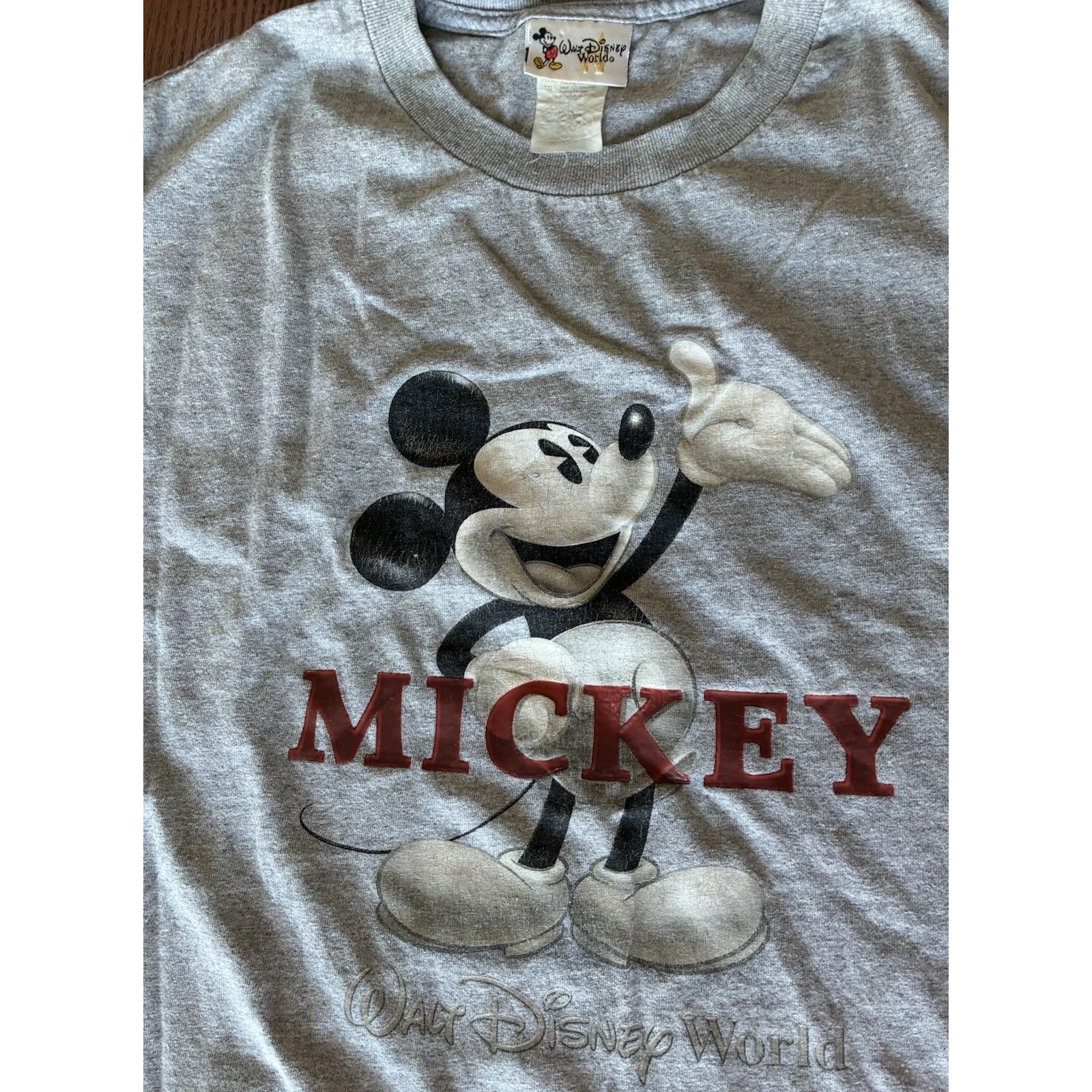 Vintage Disney Mickey T Shirt 90s Y2k Adult Gray Cartoon Graphic Tee Xl